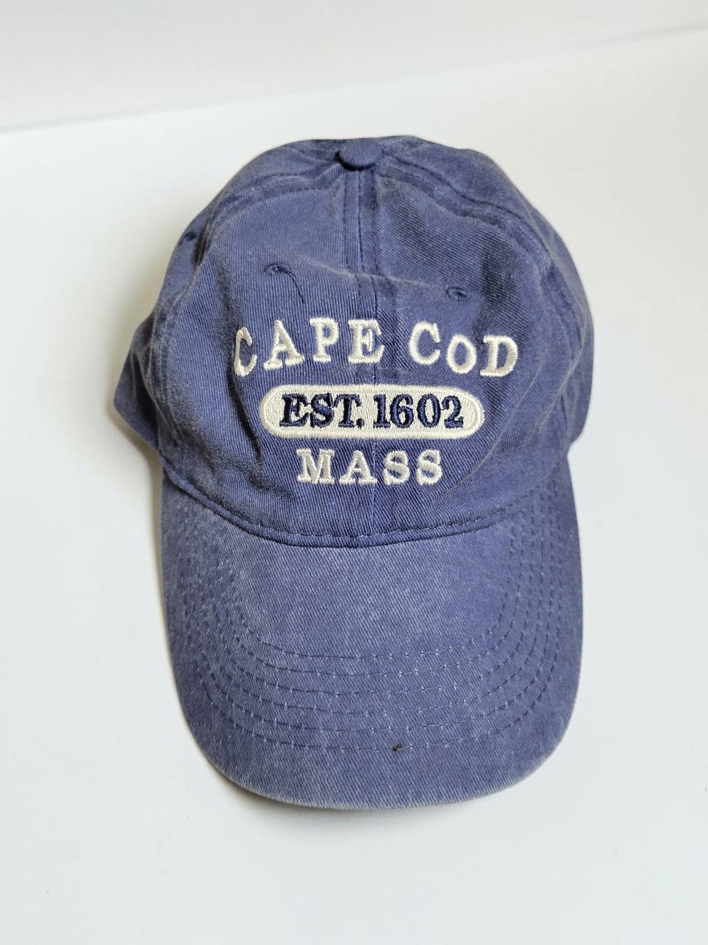 Cape Cod EST. 1602 Mass Embroidered Adjustable Blue Dad Hat 100% Cotton